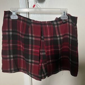 Skirt with built in shorts checkered pattern